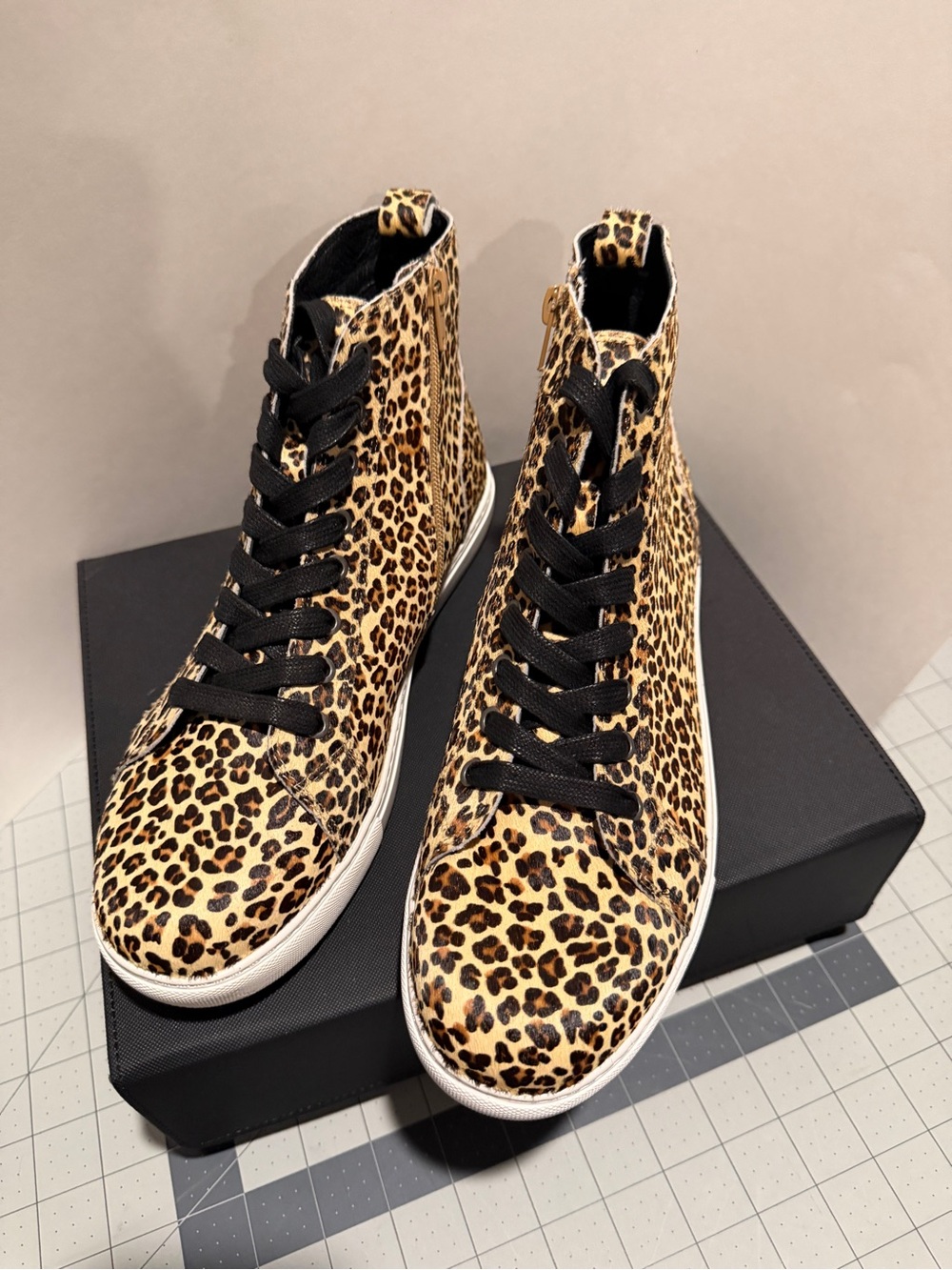 Matisse Entice Leopard Print Calf Hair High Top Sneakers